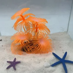 Downypaws - Décoration en corail doux simulé en silicone écologique pour aquarium orange Online
