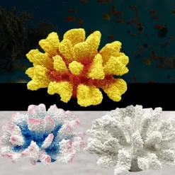 Downypaws - Décoration en corail en résine pour aquariums de mer jaune Outlet