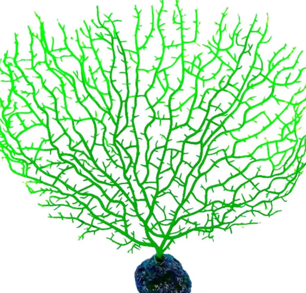Downypaws - Décoration en corail en silicone pour aquarium, arbre de corail vert Outlet