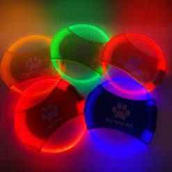 Downypaws - Discovolant lumineux rechargeable avec led pour chien feu bleu Sale