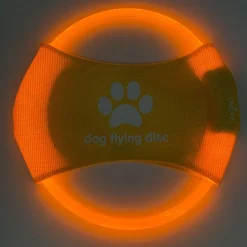 Downypaws - Discovolant lumineux rechargeable avec led pour chien feu jaune Discount