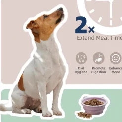 Downypaws - 2en1 bol anti - glouton pour chien - 650ml - bol de voyage à alimentation lente pour une alimentation saine - pliable Best