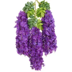 Downypaws - Fleurs de glycine artificielles, 12 tiges, violet foncé Best