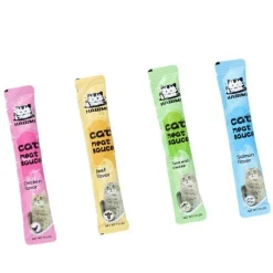 Downypaws - Friandises pour chats, saveur de saumon 20 paquets*14g, riches en oméga 3 et 6, avec taurine et vitamine e Hot