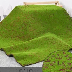 Downypaws Plantes Artificielles | - Gazon artificiel et mousse mousse rouge 1×1m