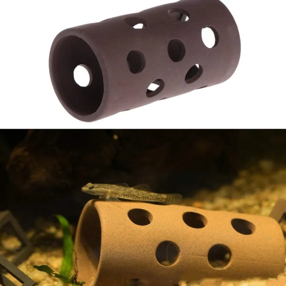 Downypaws - Grotte en céramique naturelle pour aquarium New