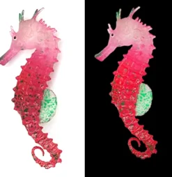 Downypaws - Hippocampe en silicone lumineux simulé pour la décoration d'aquarium avec ventouse rouge*2 Outlet