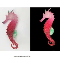Downypaws - Hippocampe en silicone lumineux simulé pour la décoration d'aquarium avec ventouse rouge*2 Outlet
