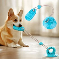Downypaws - Jouet de chien grincement avec ventouse bleu-chaussons jouets à mâcher Online