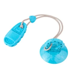 Downypaws - Jouet de chien grincement avec ventouse bleu-chaussons jouets à mâcher Online