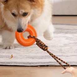 Downypaws - Jouets à mâcher pour chien jouet couineur avec corde pour chiot, dentition, soulagement de l'ennui, stimulation mentale Clearance
