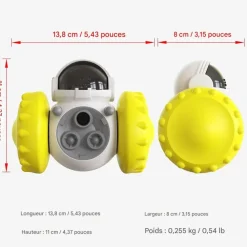 Downypaws Jouets | - Jouets pour chiens-fuite de nourriture-forme de roue de gobelet jaune