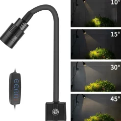 Downypaws Pompes, Filtres, Chauffages Et Accessoires | - Mini lampe à pince led pour aquarium, ornement d'aménagement paysager