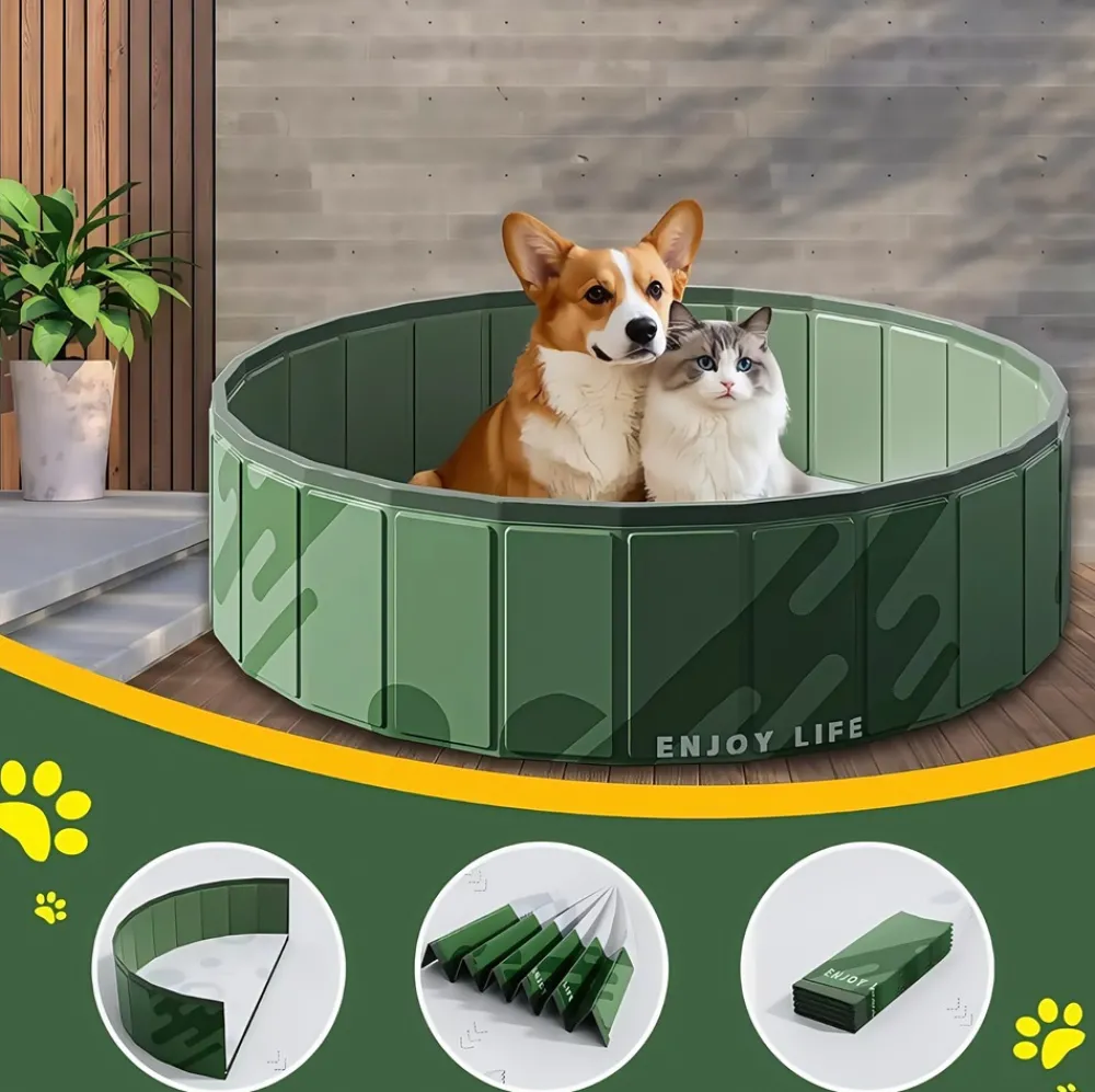 Downypaws Jouets | - Piscine extérieure pour chien : portable pliable et respectueuse de l'environnement