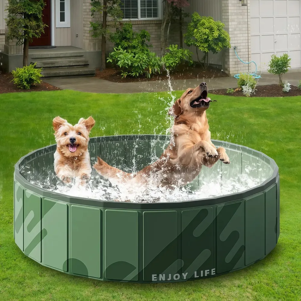 Downypaws Jouets | - Piscine extérieure pour chien : portable pliable et respectueuse de l'environnement
