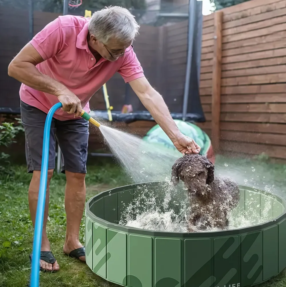 Downypaws Jouets | - Piscine extérieure pour chien : portable pliable et respectueuse de l'environnement