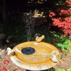 Downypaws - Pompe à eau solaire ronde pour fontaine d'extérieur New