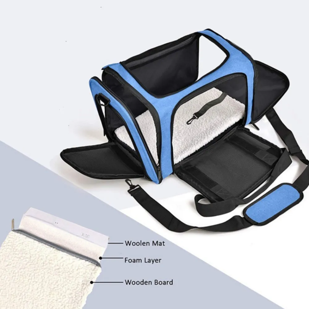 Downypaws Paniers, Transports Et Chatières | - Sac de transport pour chat, portable et pliable bleu taille s