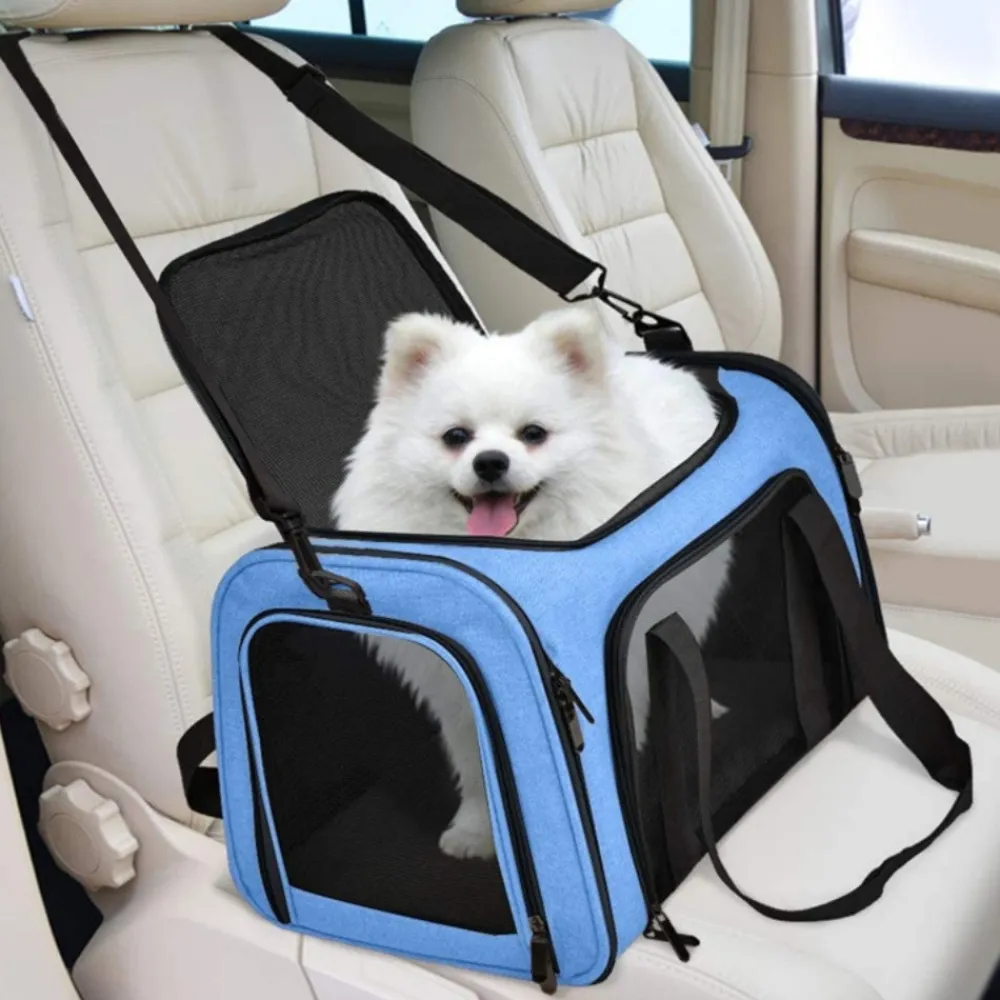 Downypaws Paniers, Transports Et Chatières | - Sac de transport pour chat, portable et pliable bleu taille s