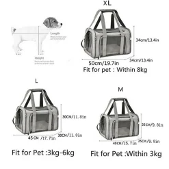 Downypaws Paniers, Transports Et Chatières | - Sac de transport pour chat, portable et pliable bleu taille s