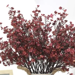 Dtopbuyage Plantes Artificielles | - Lot de 10 fleurs d'automne artificielles de gypsophila pour diverses décorations bordeaux