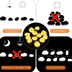 Dtopbuyage - Lot 100 galets phosphorescents pour déco Hot