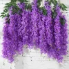 Dtopbuyage - Paquet de 12 rotins de fleurs artificielles de glycine et de violet pour mariage violet Clearance