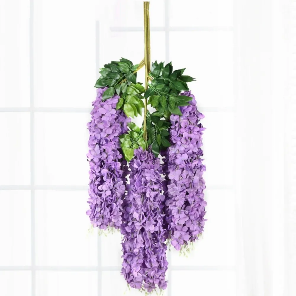Dtopbuyage - Paquet de 12 rotins de fleurs artificielles de glycine et de violet pour mariage violet Clearance