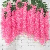 Dtopbuyage Plantes Artificielles | - Paquet de 12 rotins de fleurs artificielles de glycine et de violet pour mariage rose