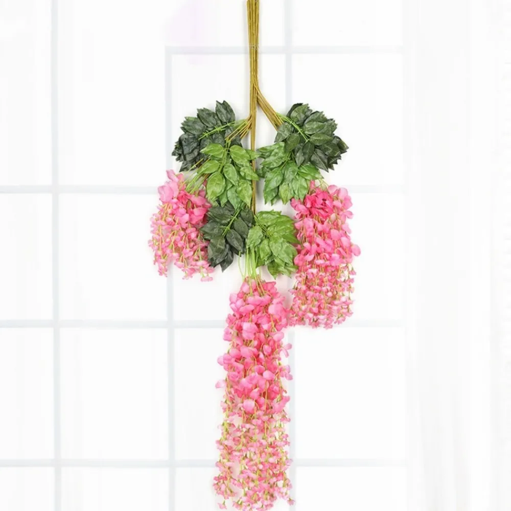 Dtopbuyage Plantes Artificielles | - Paquet de 12 rotins de fleurs artificielles de glycine et de violet pour mariage rose