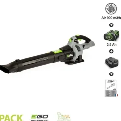 Ego Power+ - Pack pour souffler les feuilles egopower lb5301e batterie 56v chargeur inclus volume d air 900m3 Online