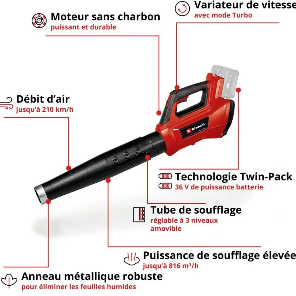 Einhell - Souffleur sans fil ge-lb 36/210 li e-solo sans batterie ni chargeur Hot