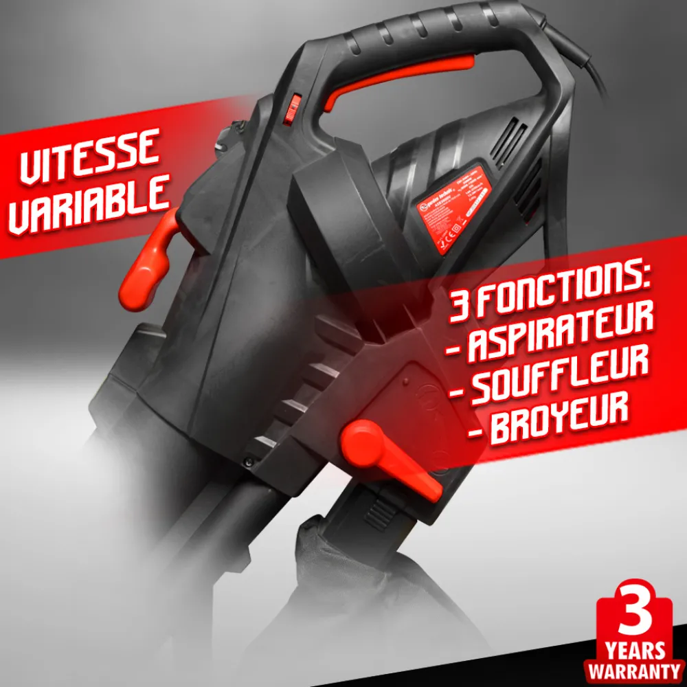 Elem Garden Technic Broyeurs, Nettoyeurs Et Souffleurs | - Aspirateur souffleur broyeur 3000w avec vitesse variable - elem garden