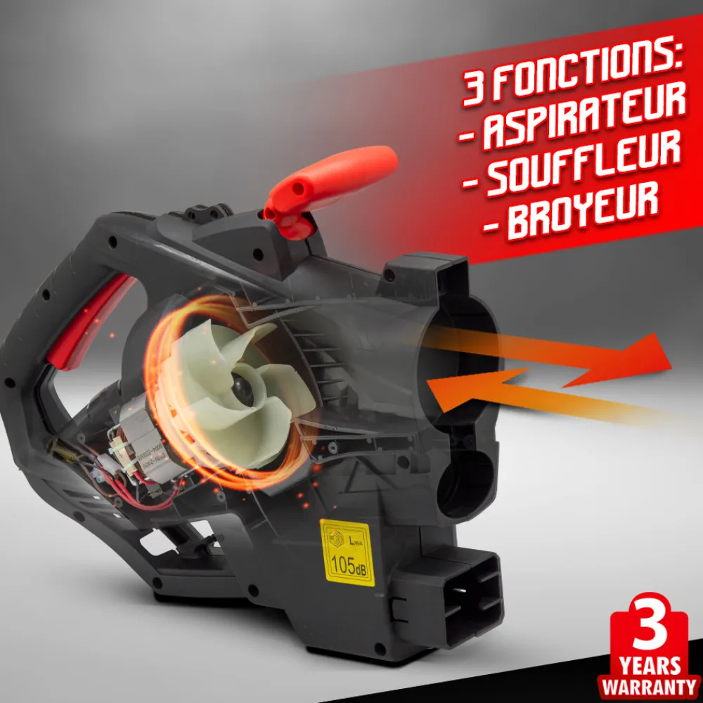 Elem Garden Technic Broyeurs, Nettoyeurs Et Souffleurs | - Aspirateur souffleur broyeur 3000w avec vitesse variable - elem garden