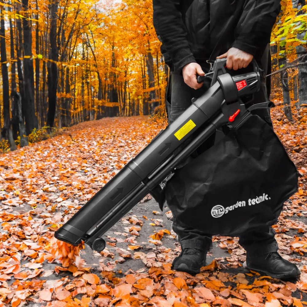 Elem Garden Technic Broyeurs, Nettoyeurs Et Souffleurs | - Aspirateur souffleur broyeur de feuilles 3000w - 270 km/h - 10:1 - sac 35l - ele
