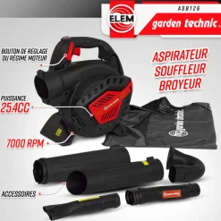 Elem Garden Technic Broyeurs, Nettoyeurs Et Souffleurs | - Aspirateur souffleur broyeur thermique 25.4cc - elem garden