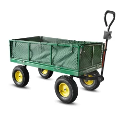 Elem Garden Technic Abris De Jardin, Serres Et Rangements | - Chariot de jardin en acier avec bâche amovible 138x62x68cm