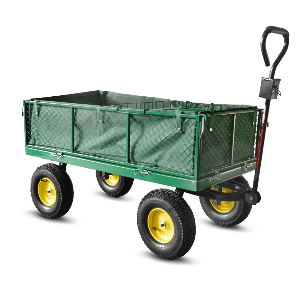 Elem Garden Technic Abris De Jardin, Serres Et Rangements | - Chariot de jardin en acier avec bâche amovible 138x62x68cm