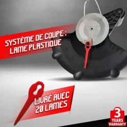 Elem Garden Technic Coupe-Bordures Et Débroussailleuses | - Coupe bordures sans fil 20v batterie lithium 2000mah - 25cm - elem garden
