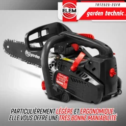 Elem Garden Technic Taille-Haies, Tronçonneuses Et Élagueuses | - Elagueuse thermique 25cc - guide 25cm - 2 temps - livrée avec 2 chaînes - elem g