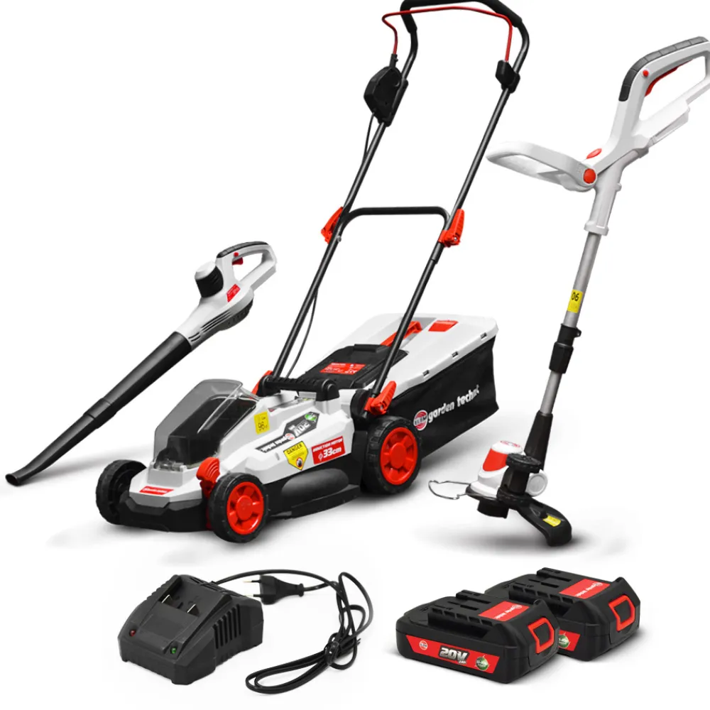 Elem Garden Technic Tondeuses | - Kit 3 machines rechargeables 20v max + 2 batteries