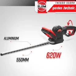 Elem Garden Technic - Taille haies électrique 620w - lame 55cm - poignée arrière rotative - elem garde Hot