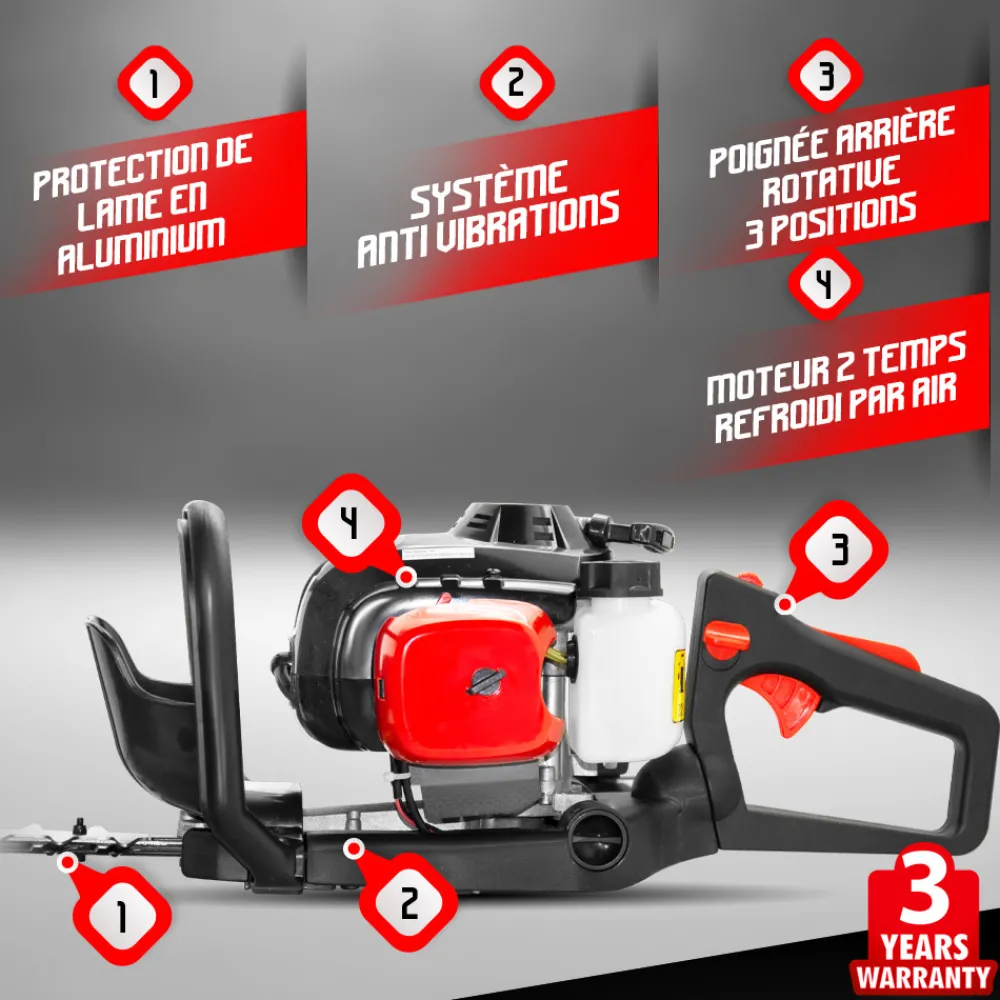 Elem Garden Technic Taille-Haies, Tronçonneuses Et Élagueuses | - Taille-haies thermique 26cc - coupe 560mm - elem garden
