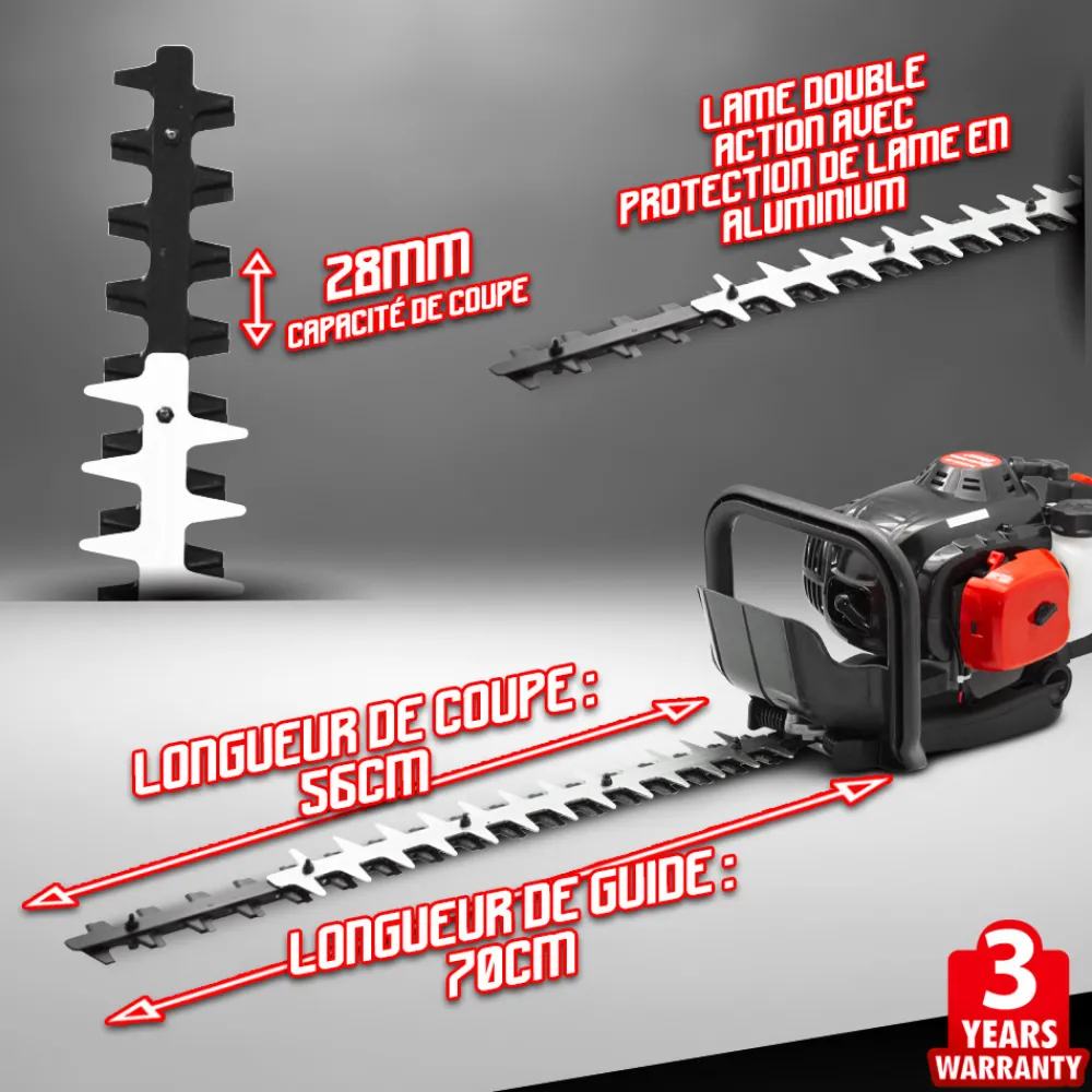 Elem Garden Technic Taille-Haies, Tronçonneuses Et Élagueuses | - Taille-haies thermique 26cc - coupe 560mm - elem garden