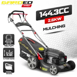 Elem Garden Technic Tondeuses | - Tondeuse thermique autotractée 144.3cc - 46cm livrée avec 2 lames + mulching - g
