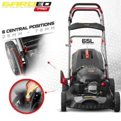 Elem Garden Technic Tondeuses | - Tondeuse thermique autotractée 144.3cc - 46cm livrée avec 2 lames + mulching - g