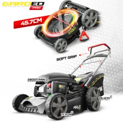 Elem Garden Technic Tondeuses | - Tondeuse thermique autotractée 144.3cc - 46cm livrée avec 2 lames + mulching - g