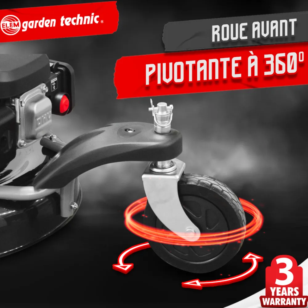 Elem Garden Technic - Tondeuse thermique tractée 3 roues 196cc - 55cm - 65l - elem garden Sale