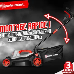 Elem Garden Technic Tondeuses | - Tondeuse à gazon électrique 1500w - largeur de coupe 37cm - elem garden