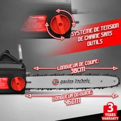Elem Garden Technic - Tronçonneuse électrique 2000w - guide 40cm - 12,1 m/s - elem garden Sale